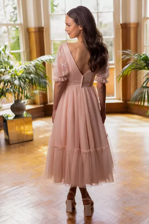 Midi length tulle sales dress